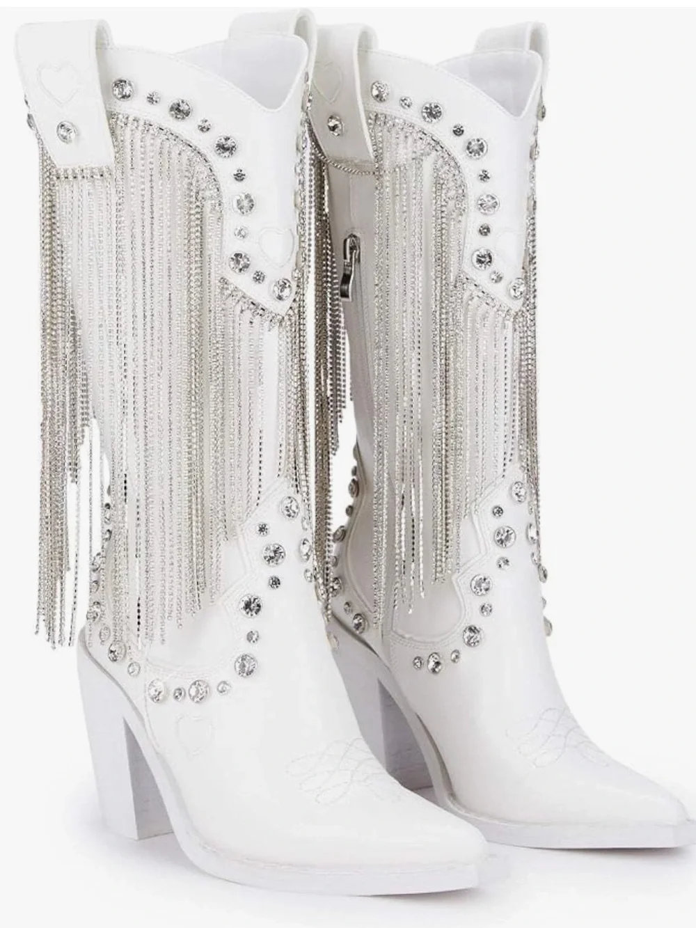 Dolls kill white heart cosmic barbie boots shoes dance western country cowgirl